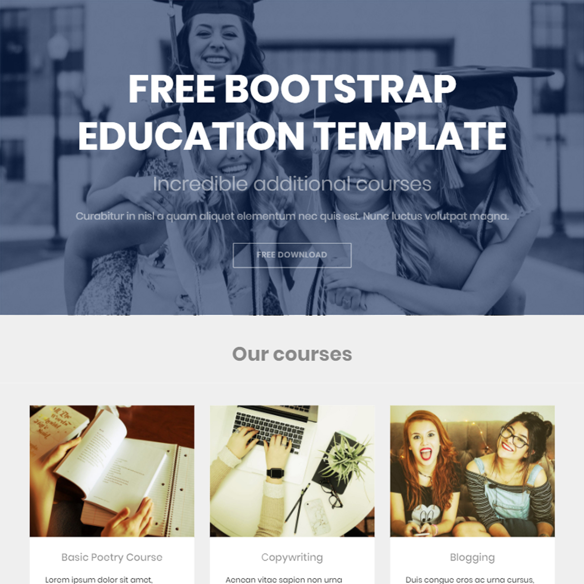 Bootstrap 4 Responsive Education Template – Free Download