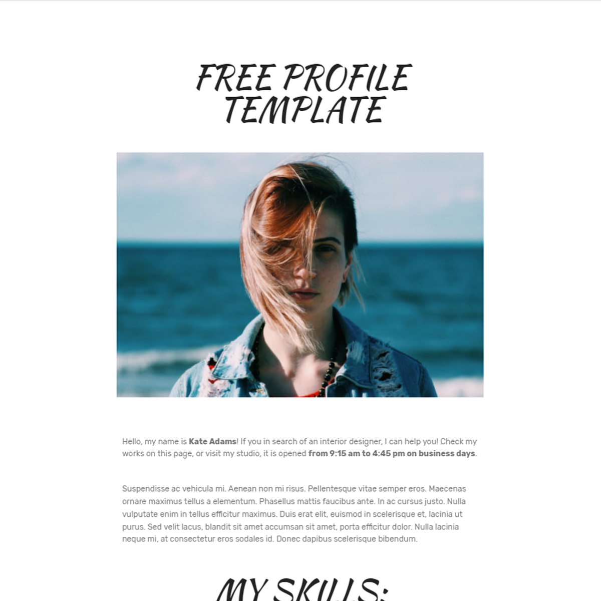 Bootstrap 4 HTML Profile Template – Free Download