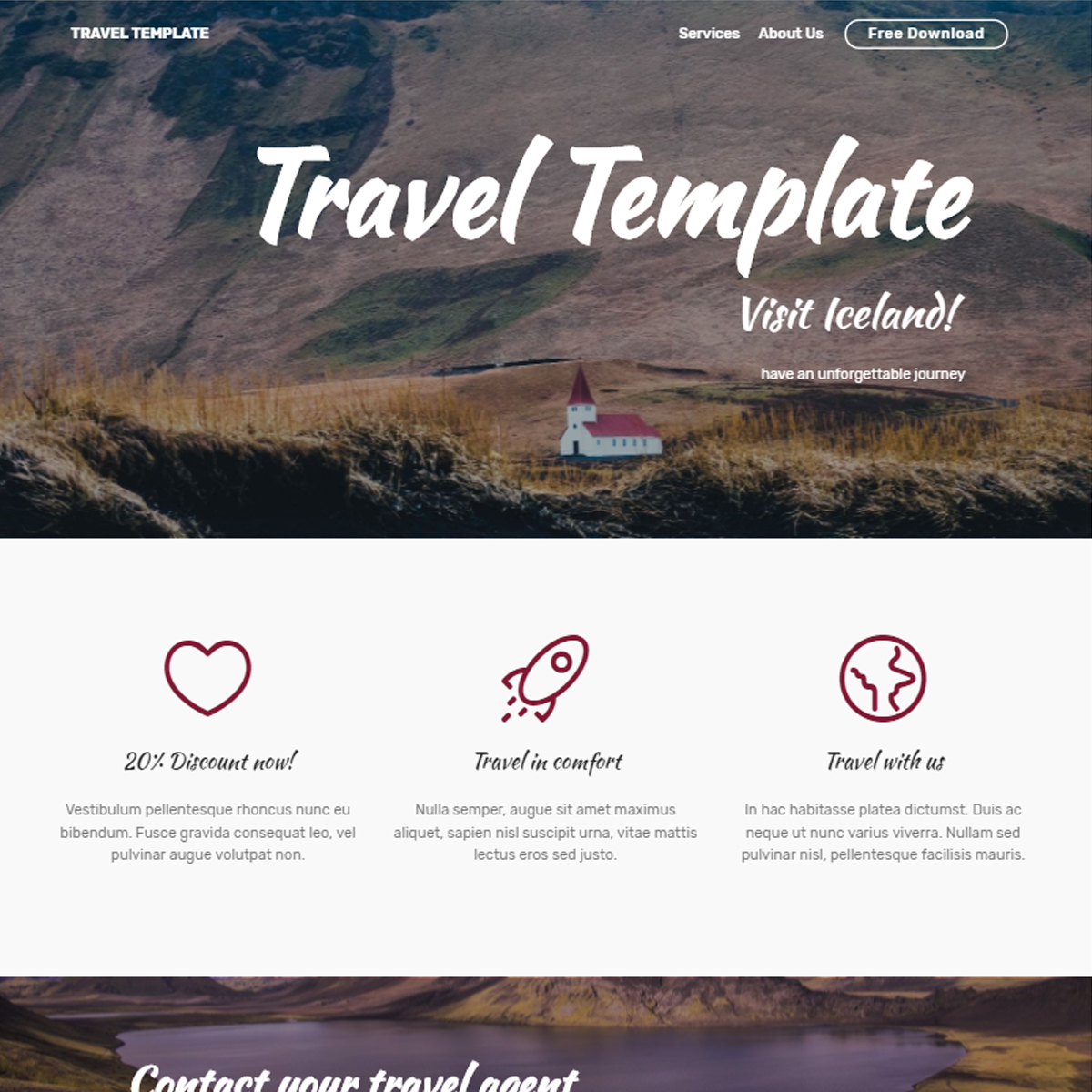 Bootstrap 4 HTML Travel Template – Free Download